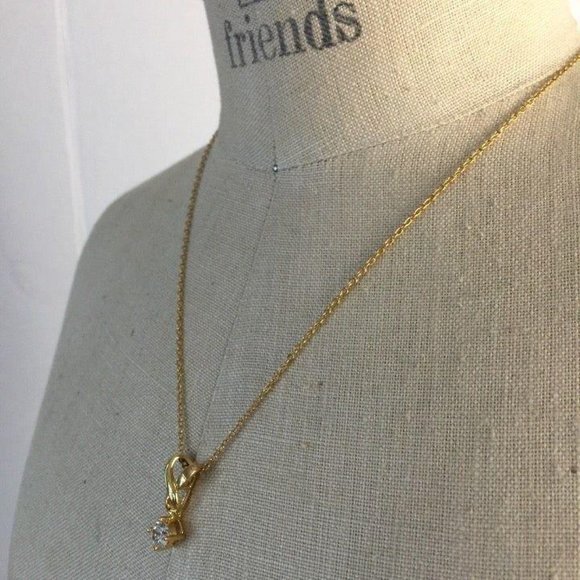 Gold Tone Cubic Zirconia Necklace - Picture 4 of 5